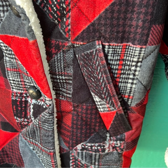 DEREK LAM QUILTED PATCHWORK PUFFER VELVET JACKET WITH SHERPA SIZE MEDIUM NWT - Picture 11 of 14